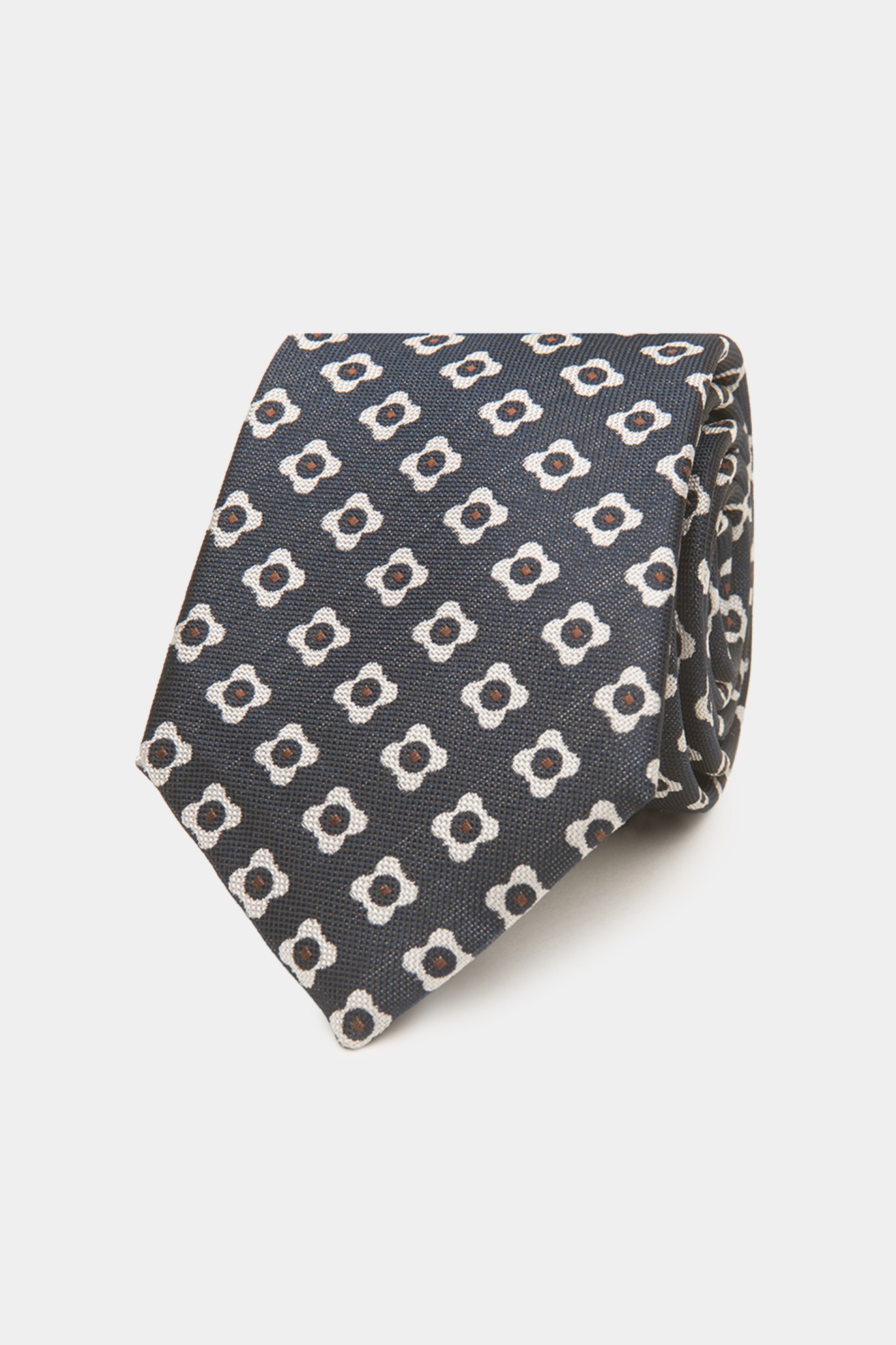 Corbata de seda con estampado de flores