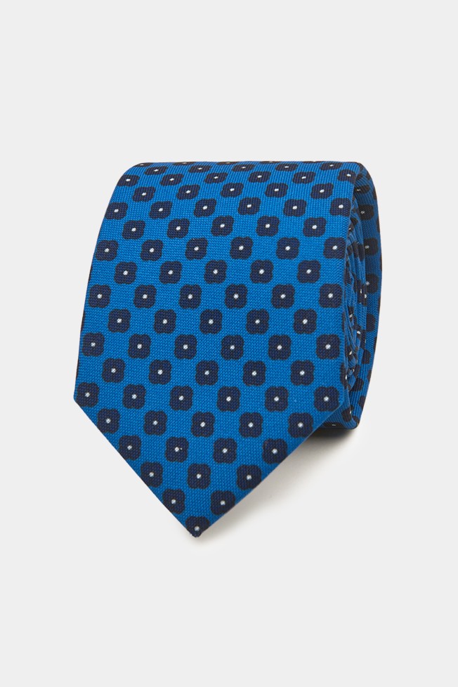 Corbata con textura y estampado floral