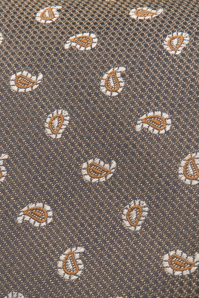 Corbata de seda con estampado de cornucopias Corbata de seda con estampado de cornucopias