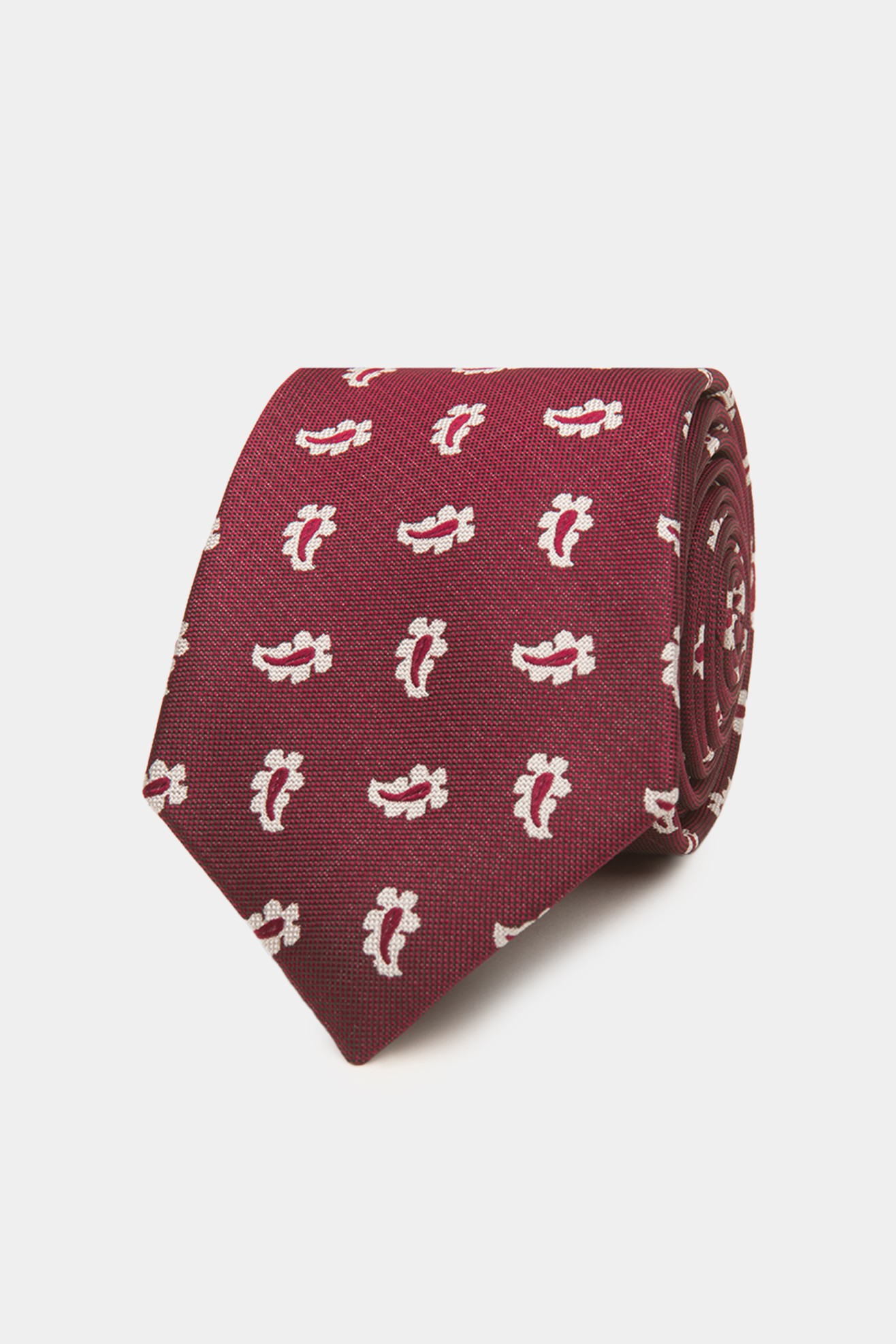Corbata de seda con motivo de cornucopia 