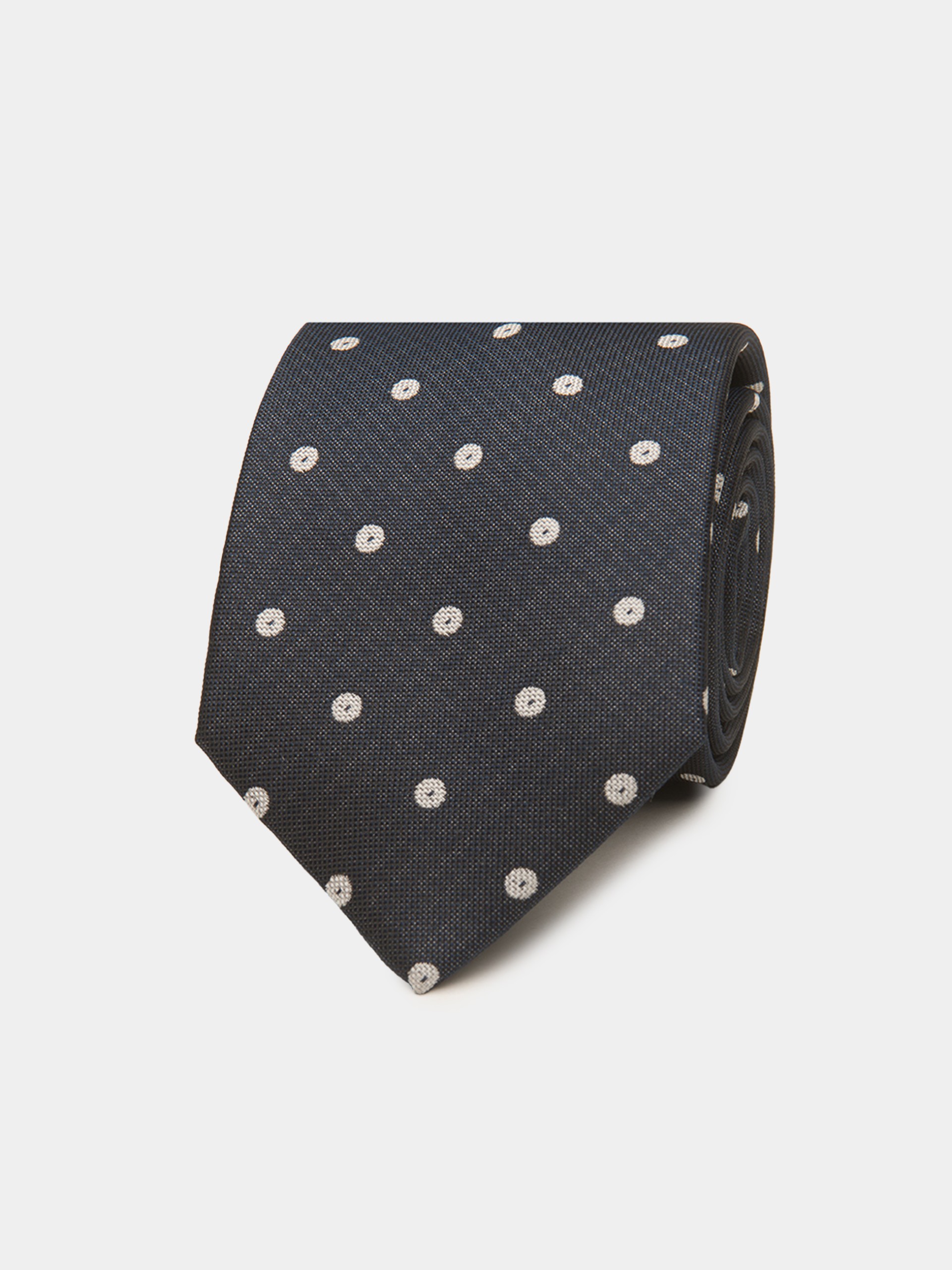 Corbata de seda texturizada con lunares