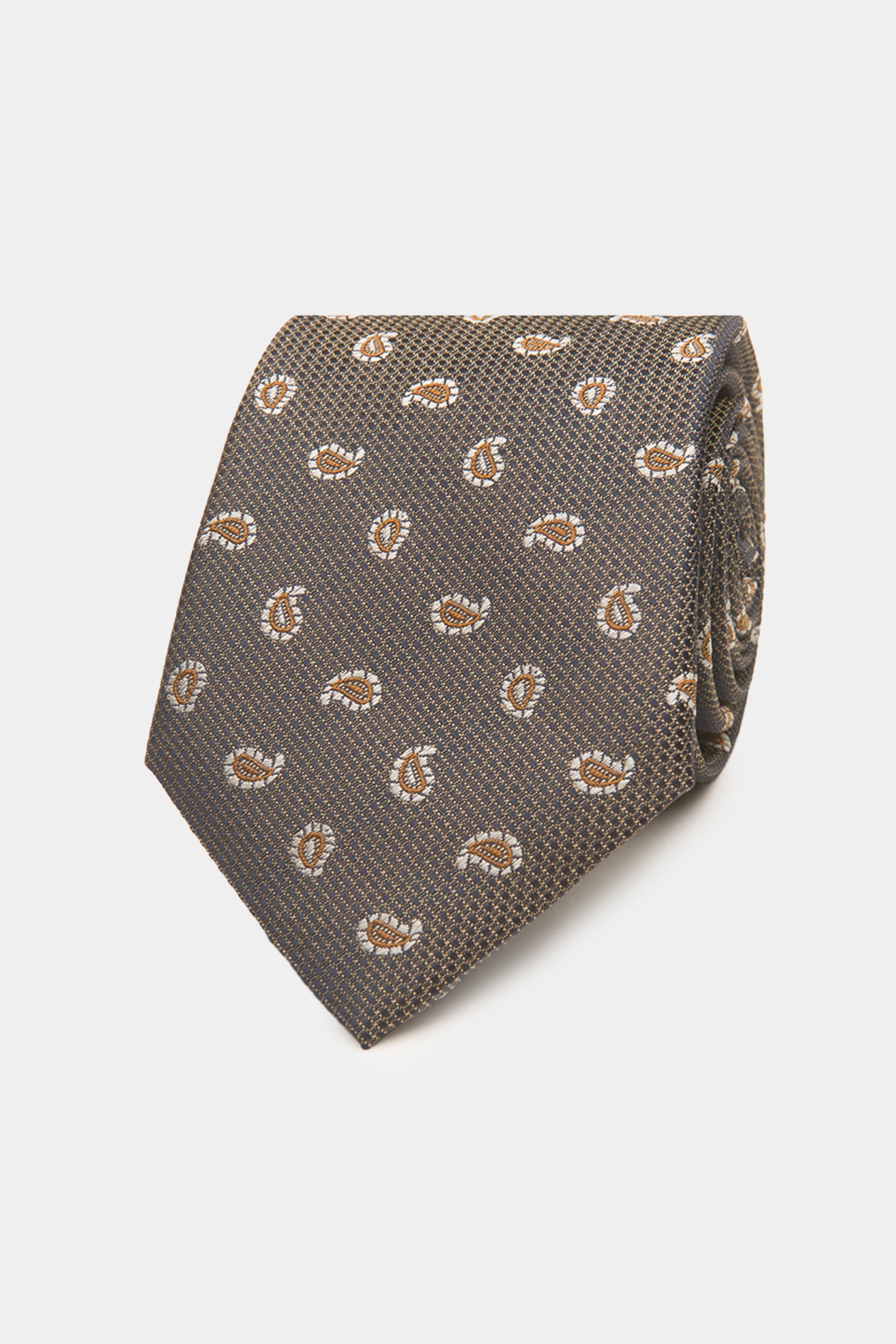 Corbata de seda con estampado de cornucopias