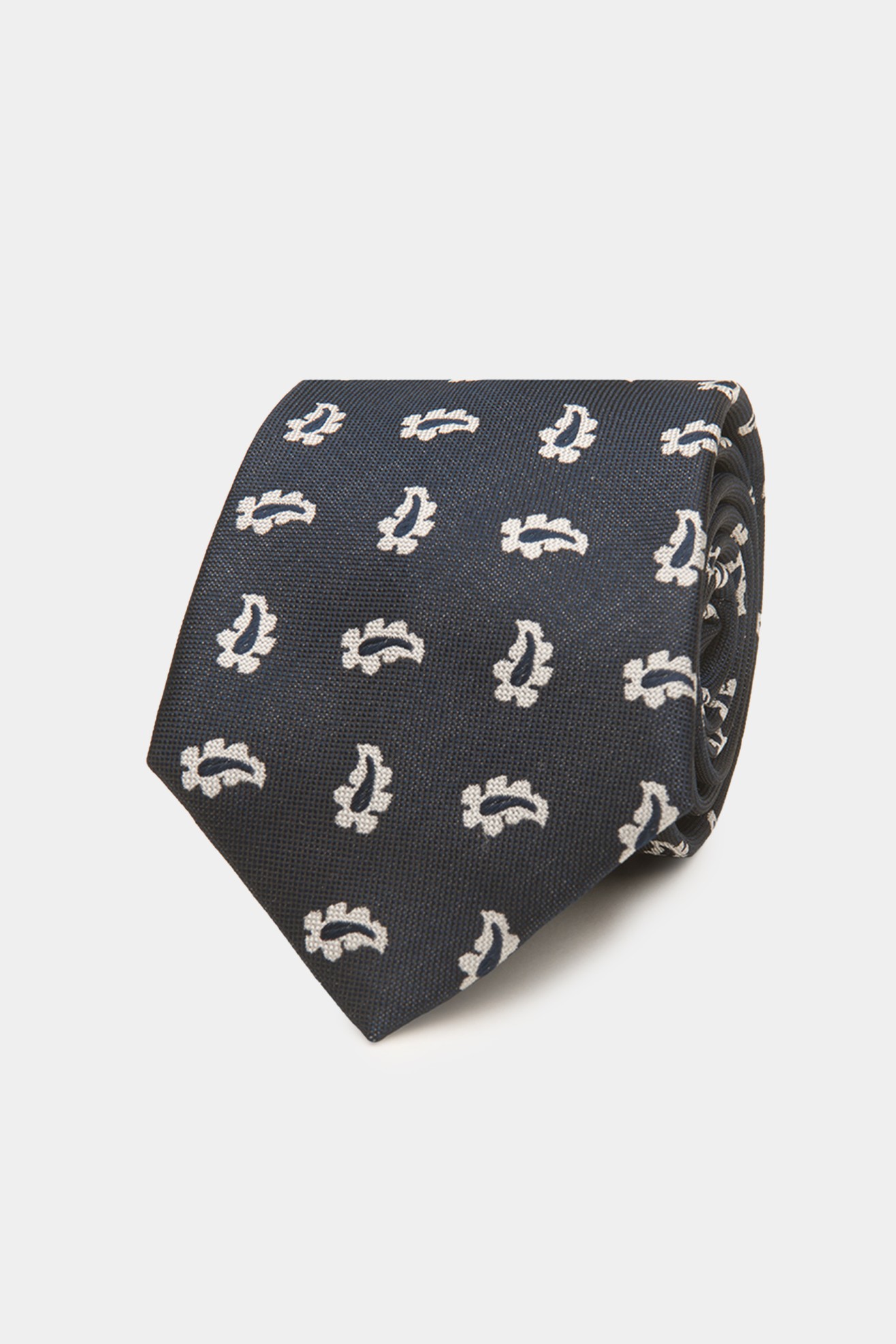 Corbata de seda con motivo de cornucopia 