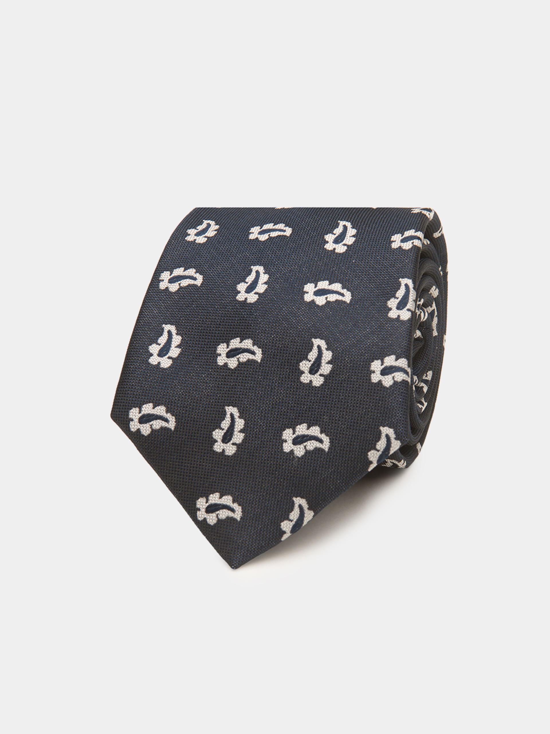 Corbata de seda con motivo de cornucopia