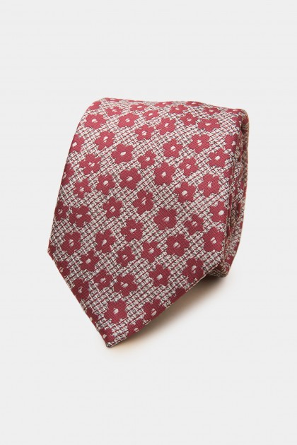 Flower textured tie