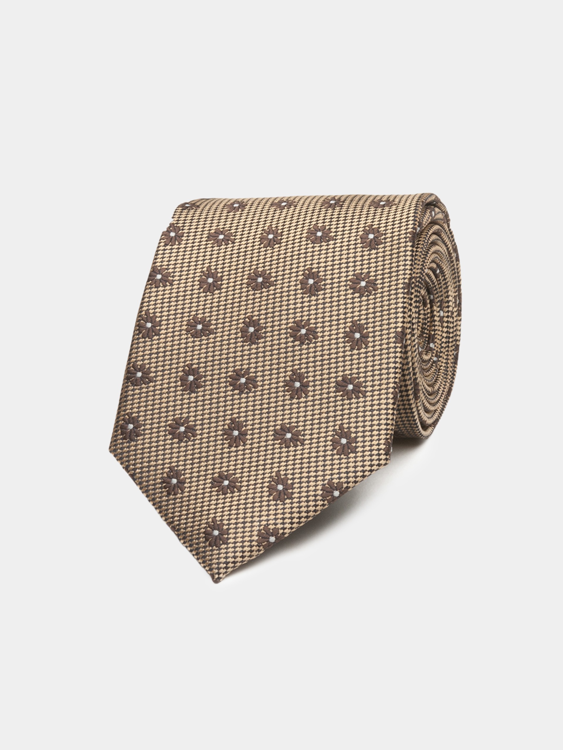 Corbata textura con estampado de flores