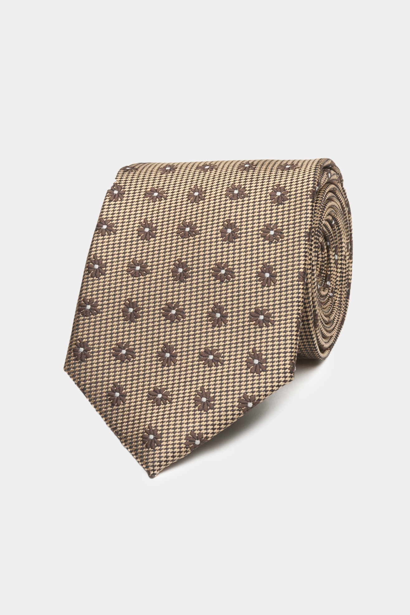 Corbata textura con estampado de flores