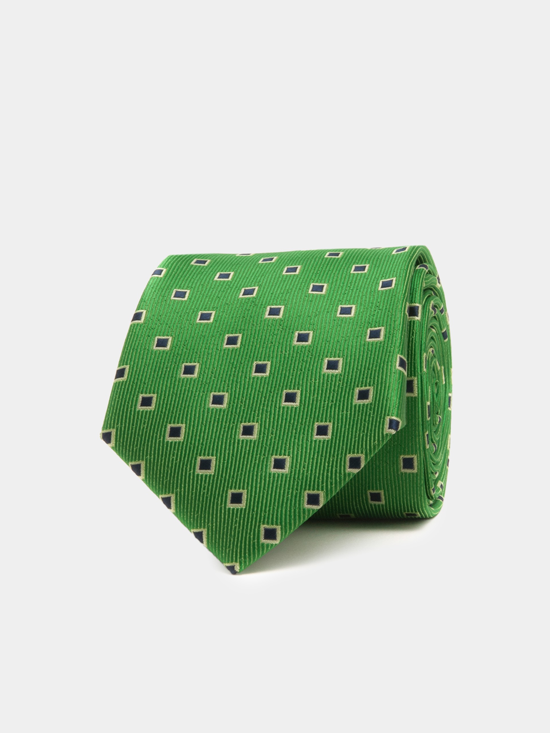 Corbata con estampado de cuadrados