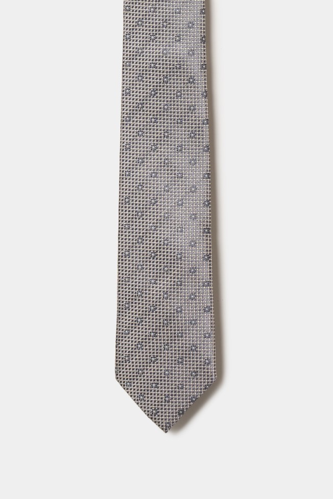 Corbata de seda texturizada con flores