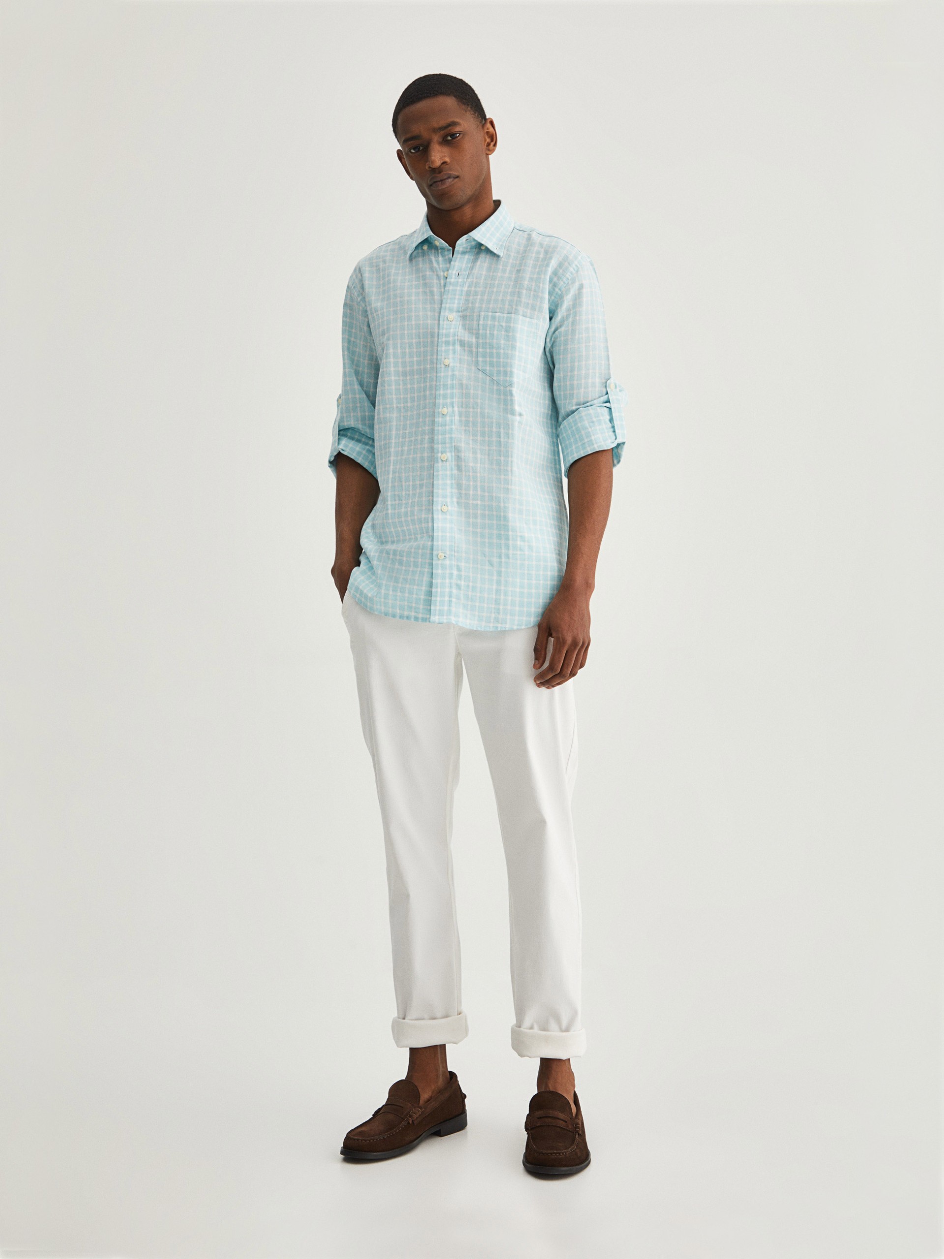 Camisa de lino regular fit