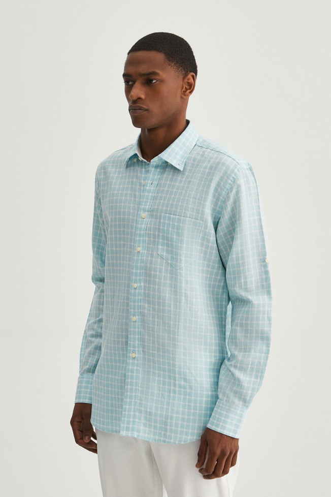 Camisa de lino regular fit Camisa de lino regular fit