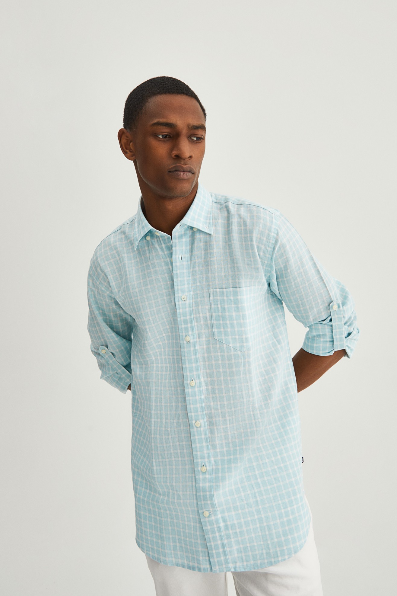 Camisa linho regular fit