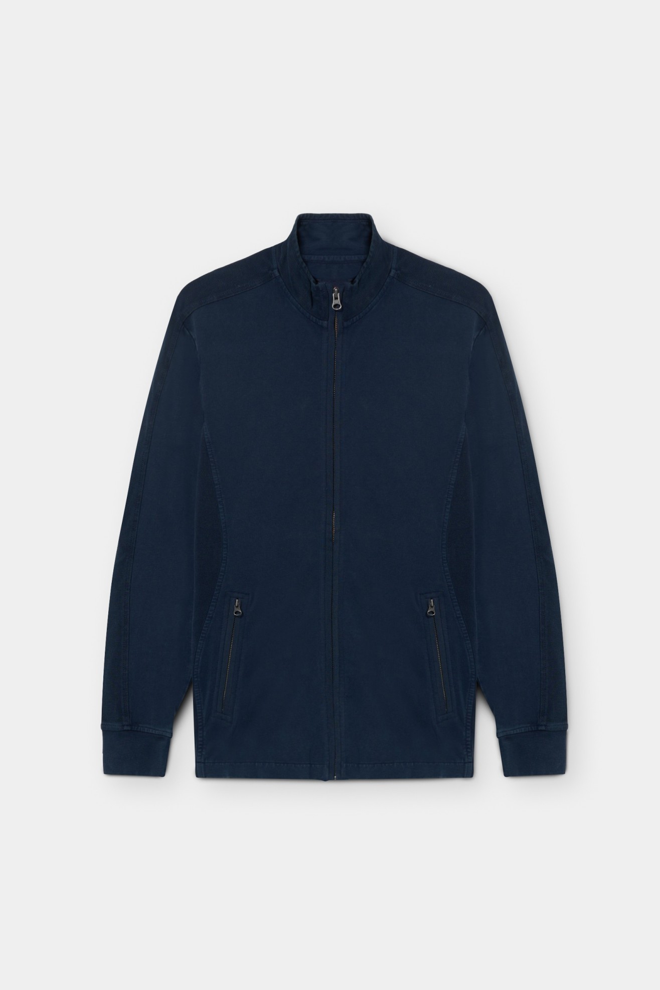 Abrigo interlock con cuello alto