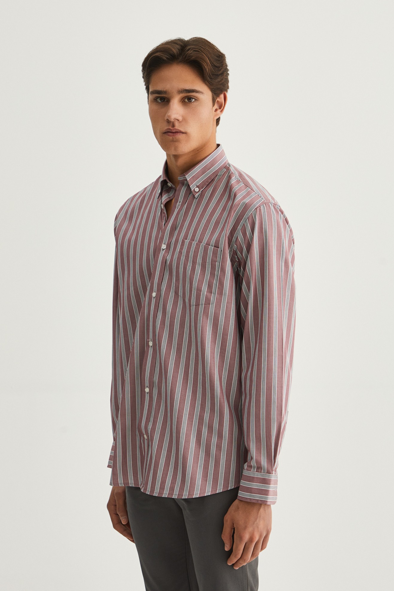 Camisa a rayas regular fit