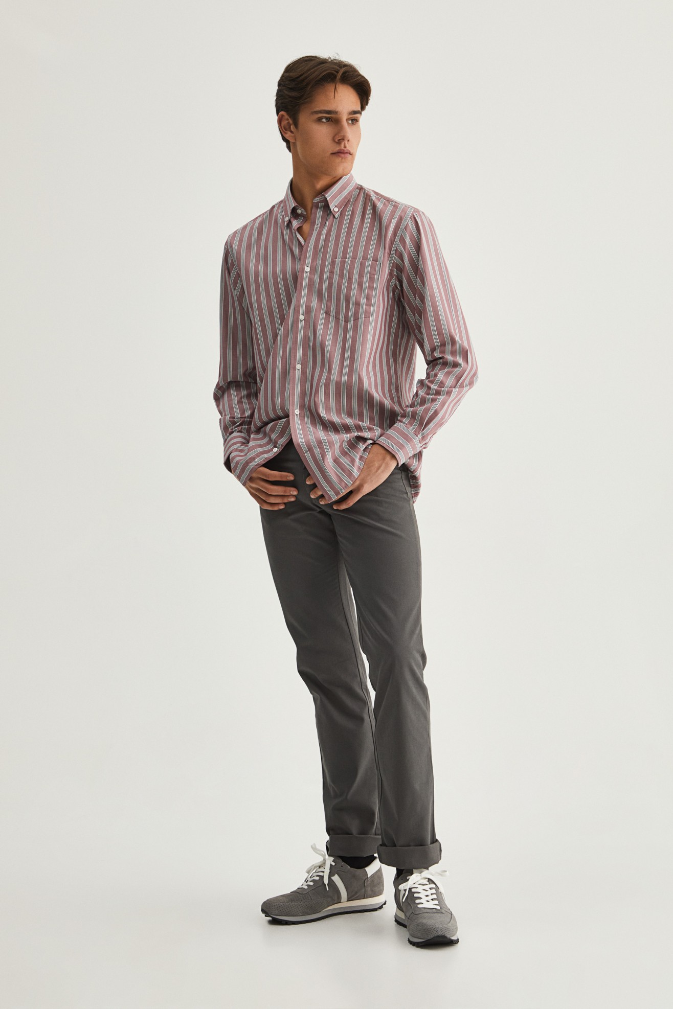 Camisa a rayas regular fit