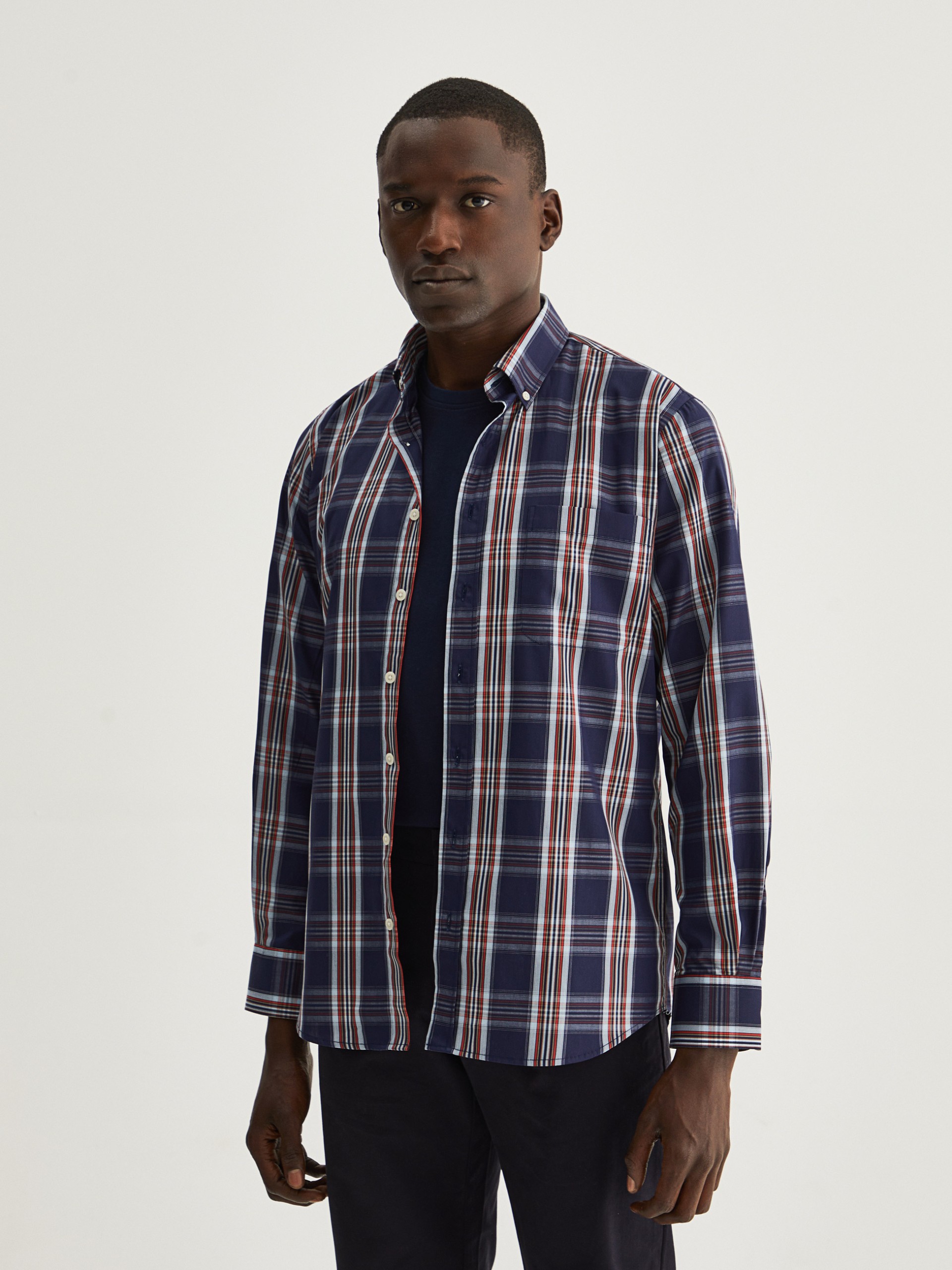 Camisa regular fit a cuadros