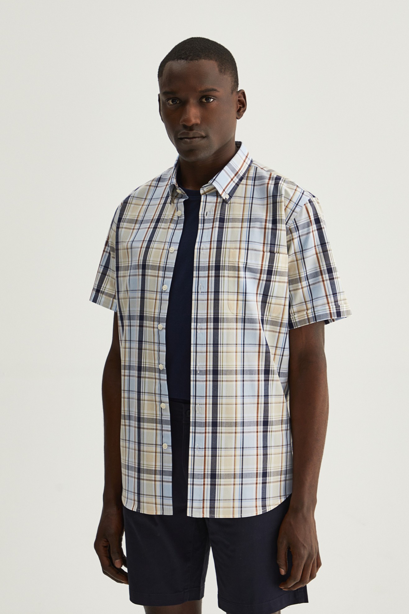 Camisa xadrez manga curta