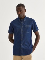 Camisa slim fit manga curta