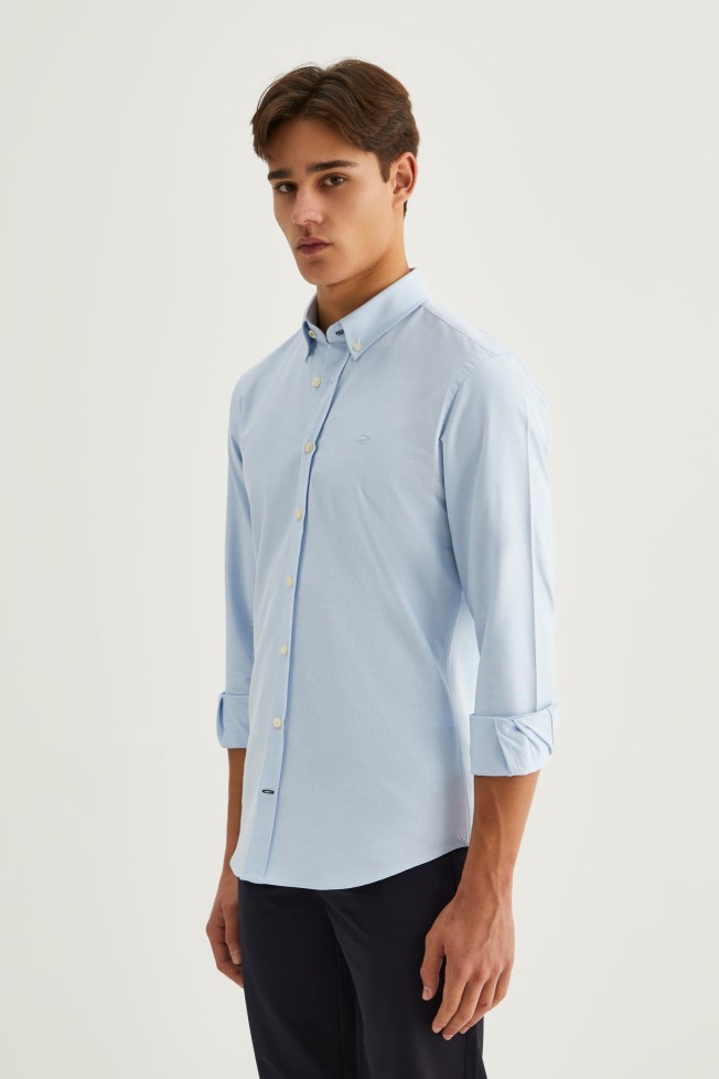 Camisa oxford slim fit 