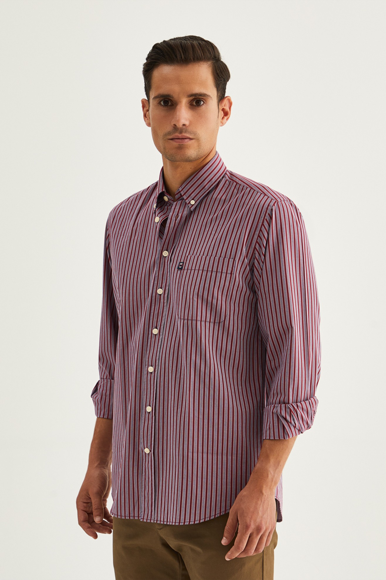 Camisa s riscas regular fit