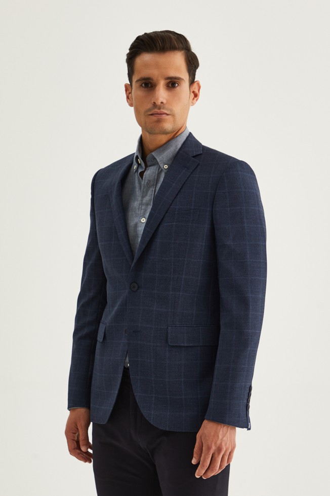 Blazer slim fit a cuadros