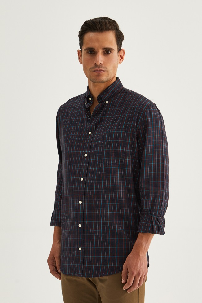 Camisa regular fit a cuadros