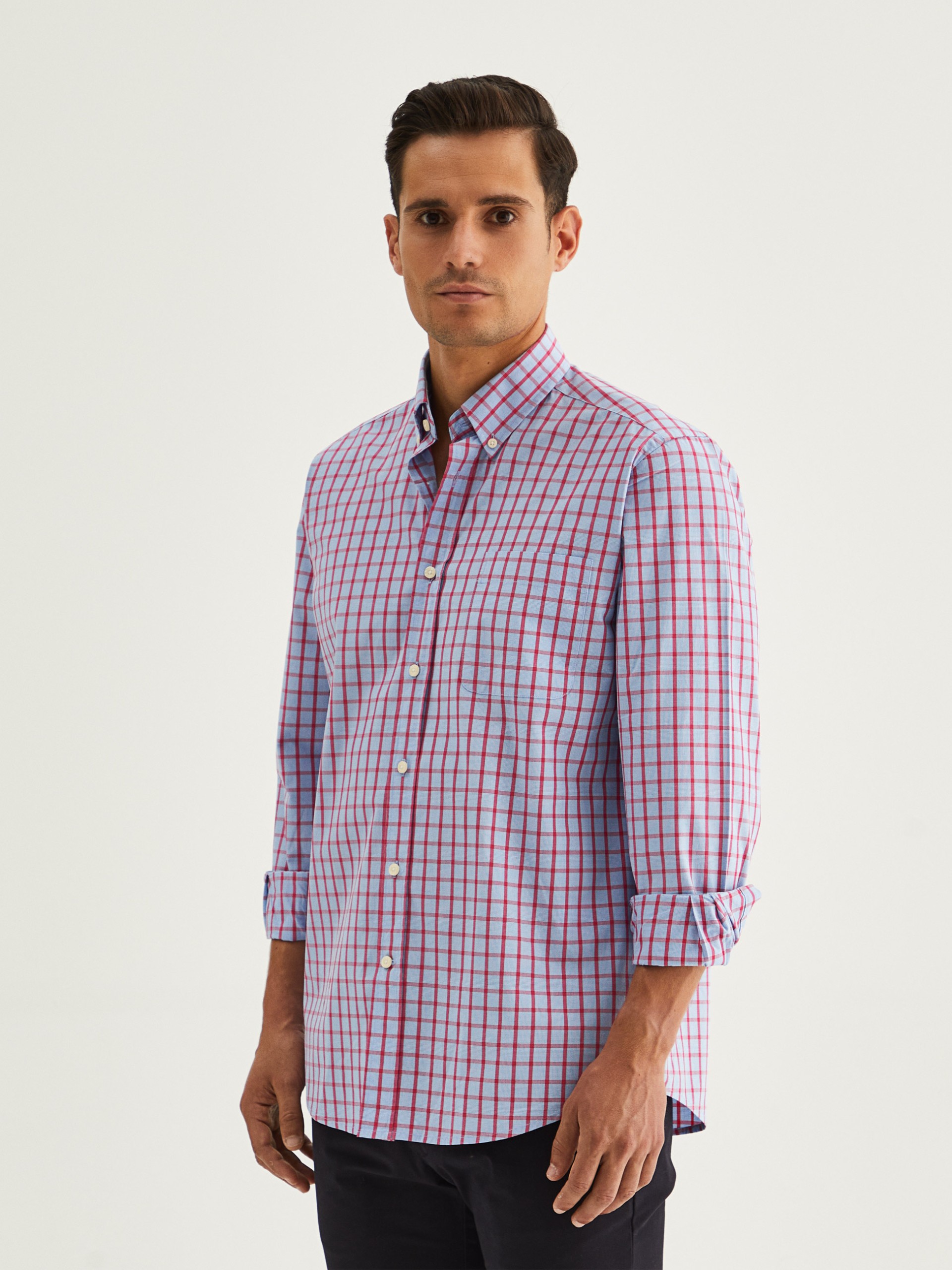 Camisa regular fit a cuadros