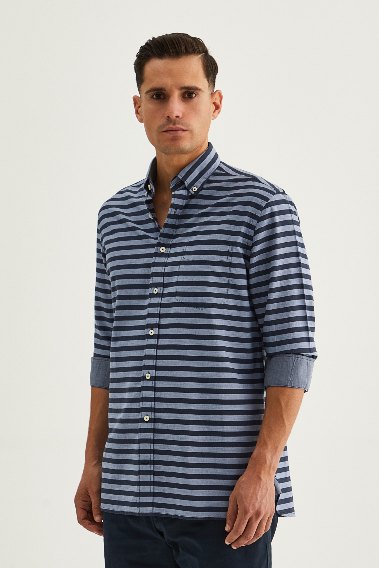 Camisa riscas regular fit