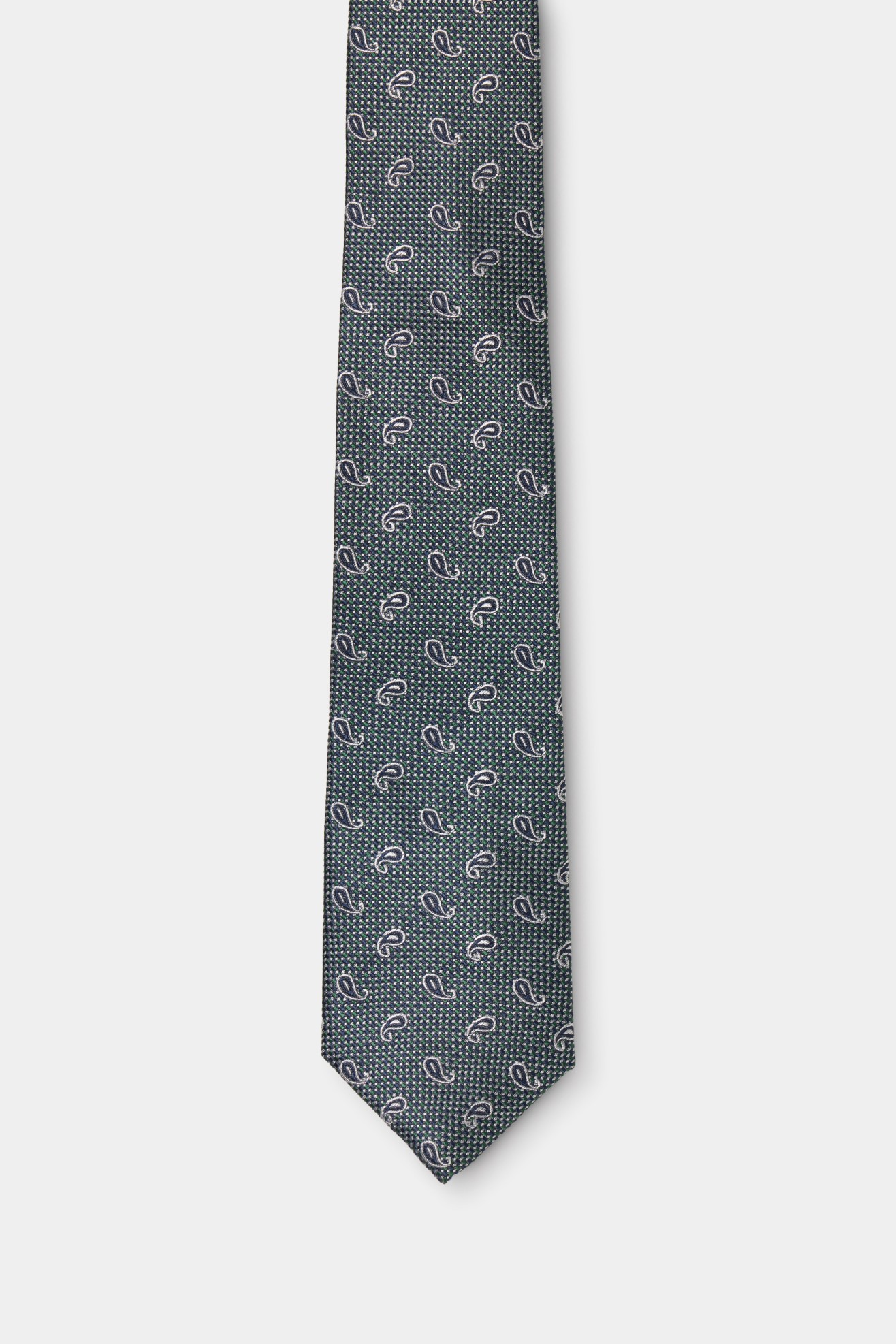 Corbata de seda con estampado de cornucopias