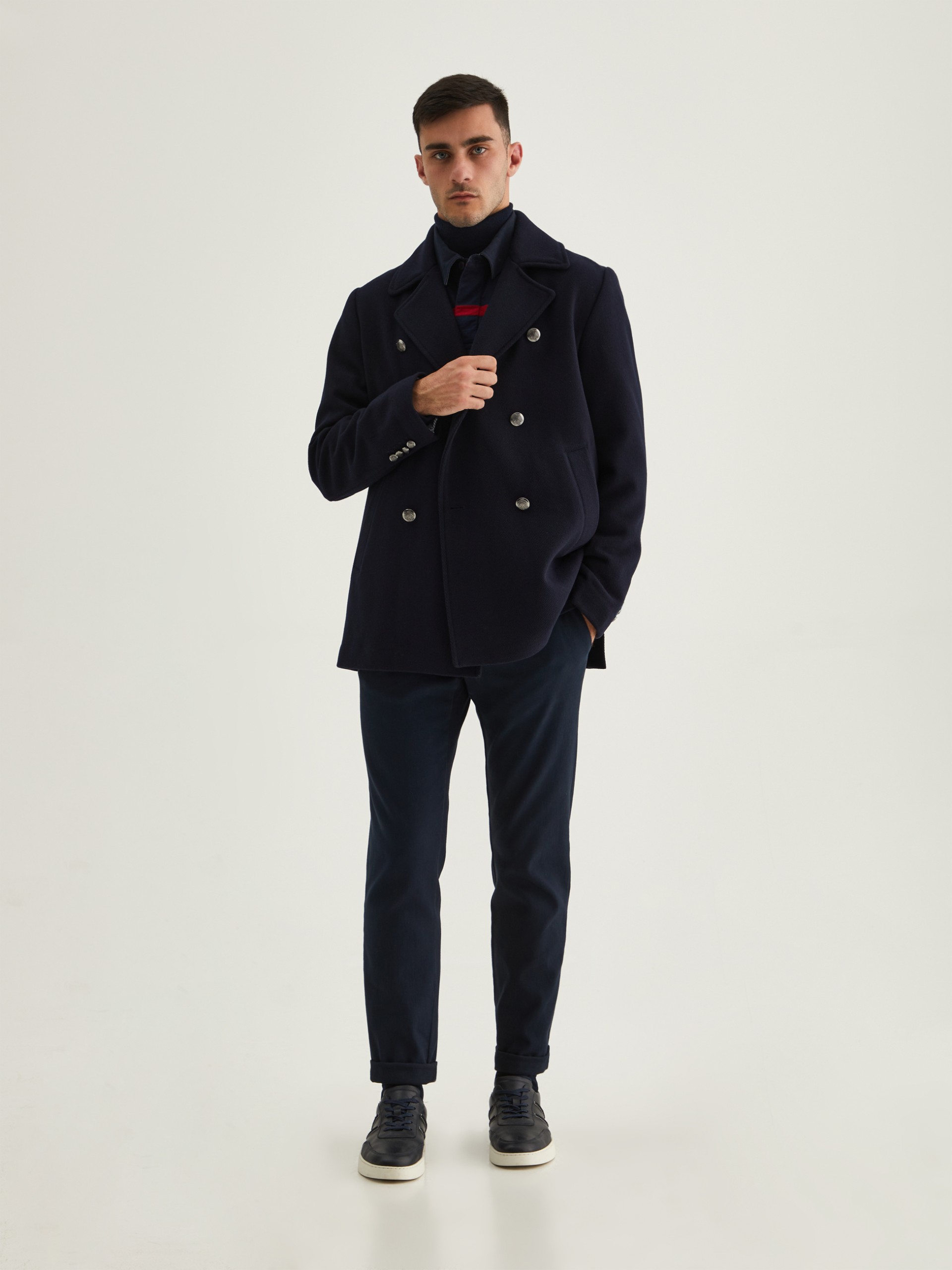 Abrigo cabán de doble faz