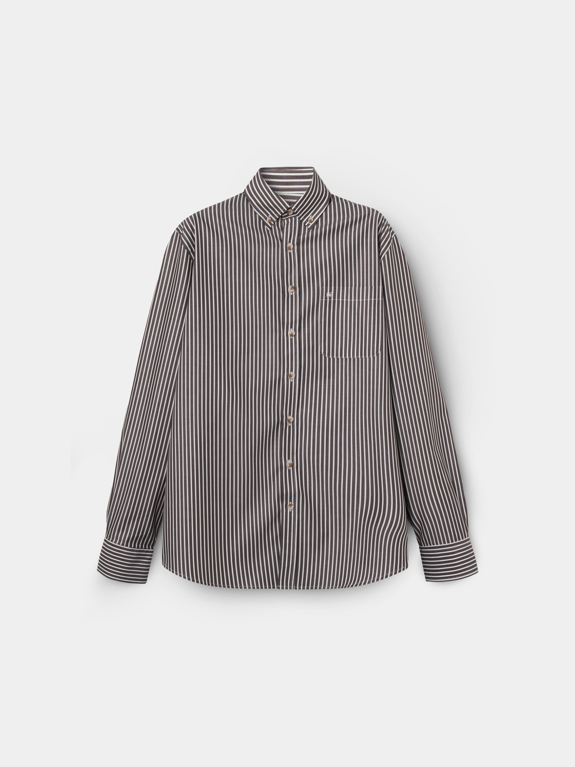 Camisa regular fit a rayas 100% algodón