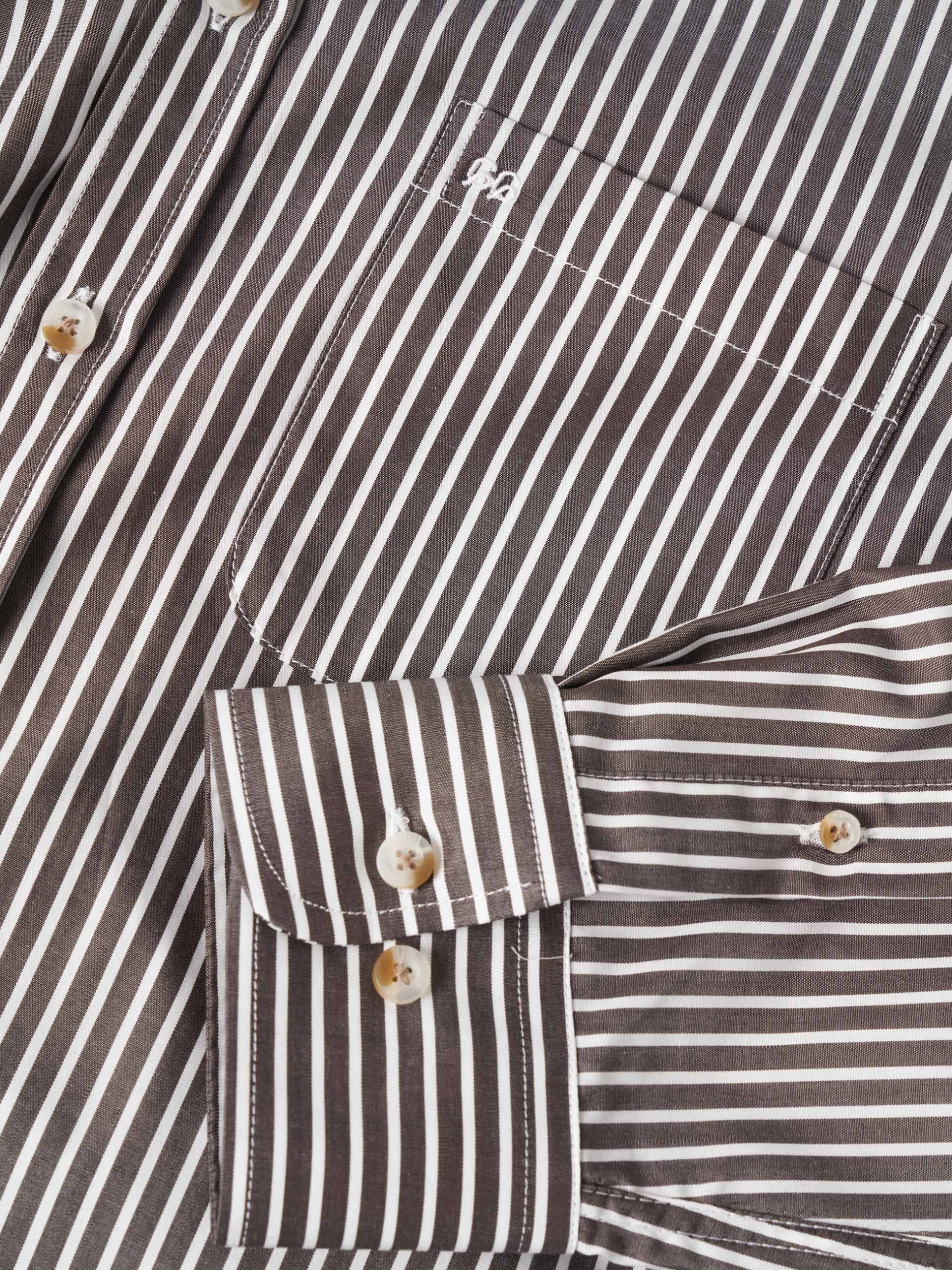 Camisa regular fit a rayas 100% algodón