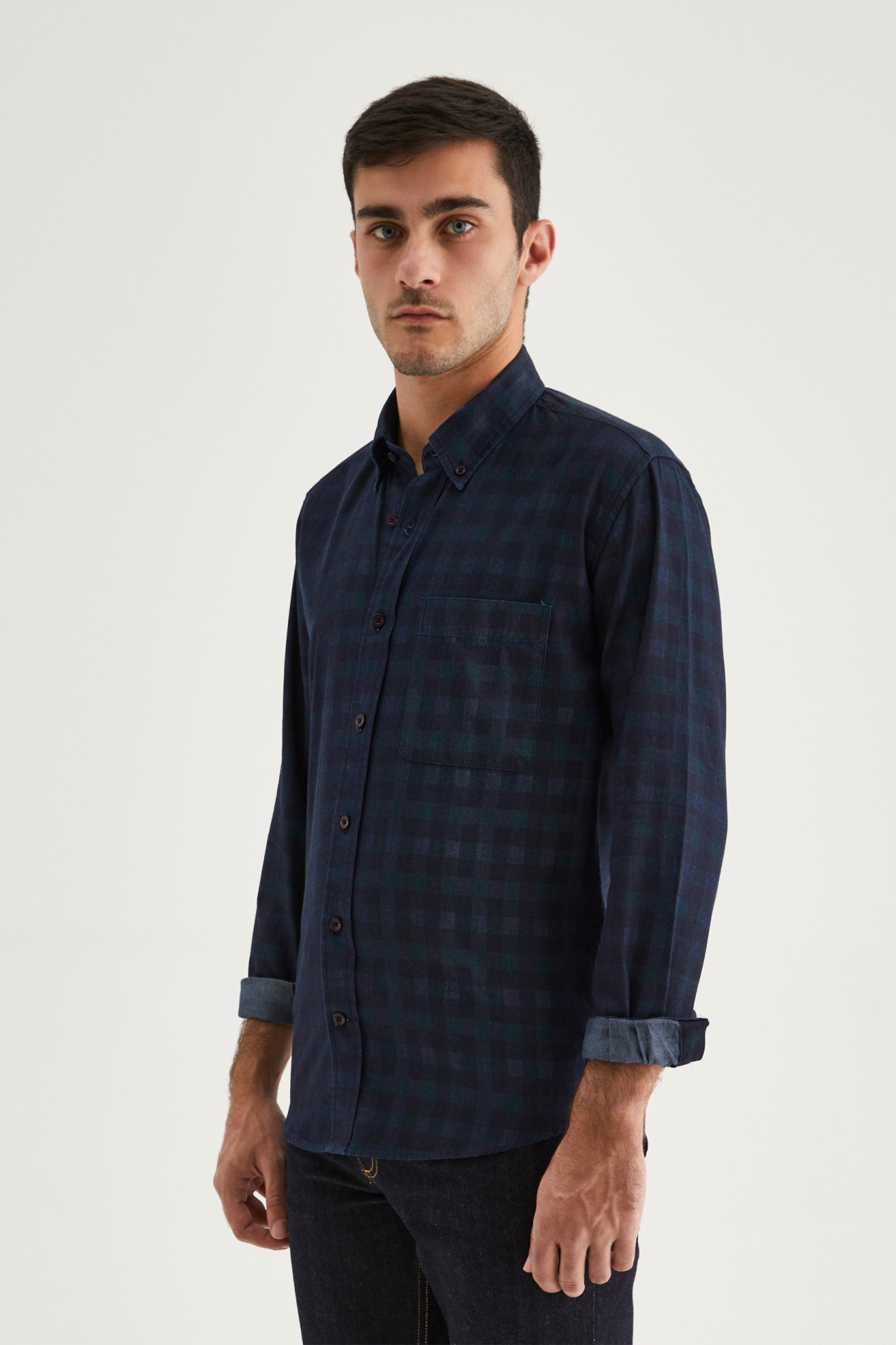 camisa slim fit a cuadros