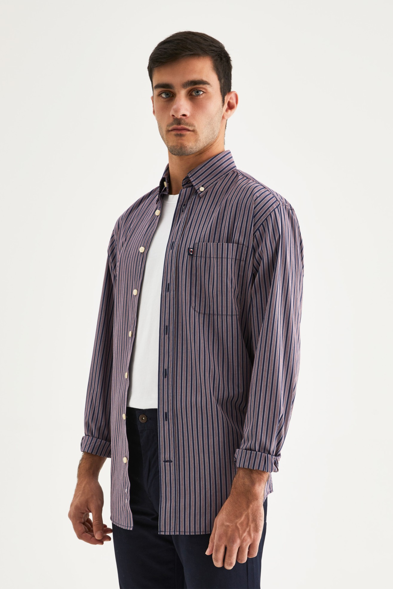 Camisa s riscas regular fit
