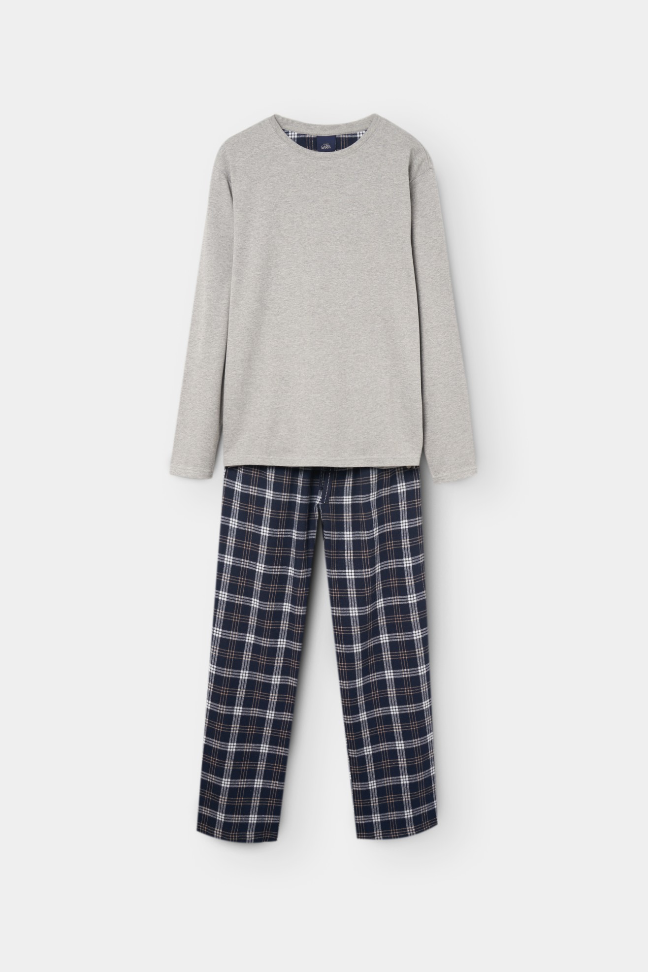 Pijama xadrez de algodão