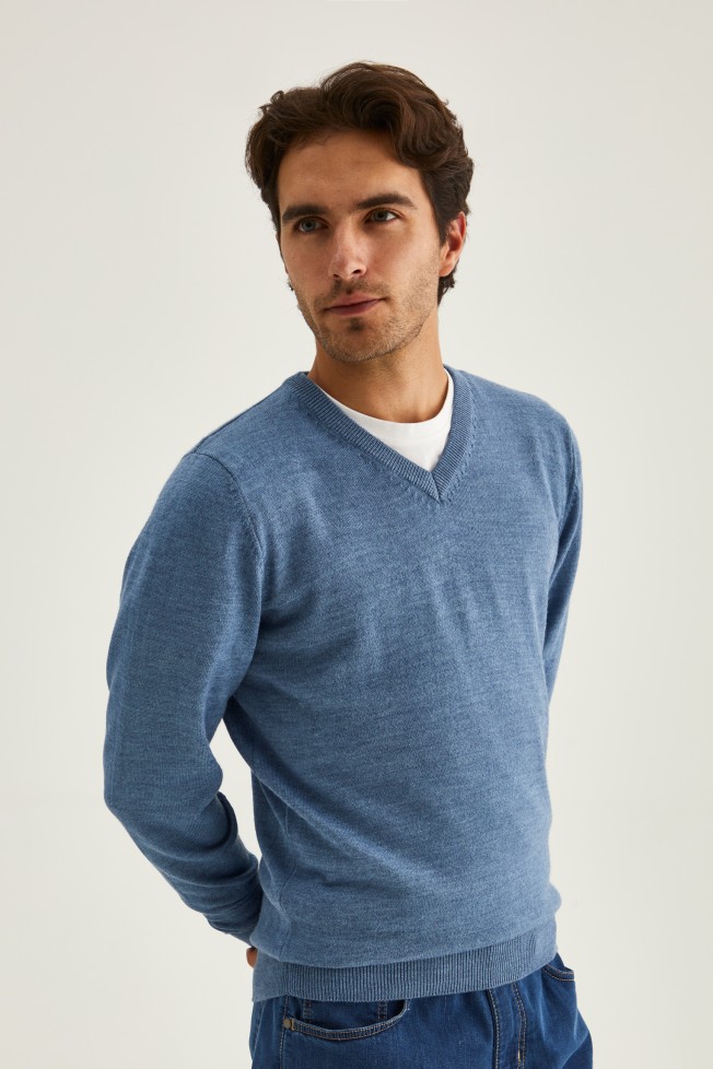 Pullover com decote em V