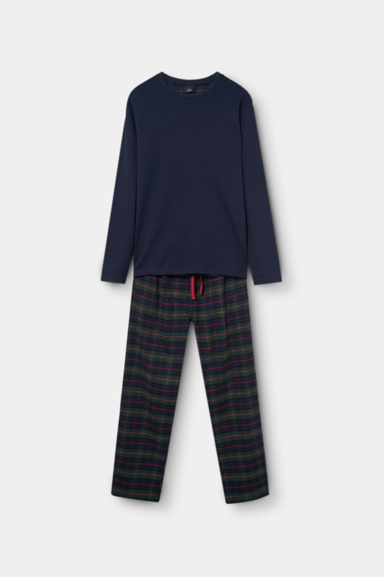 Pijama xadrez de algodão