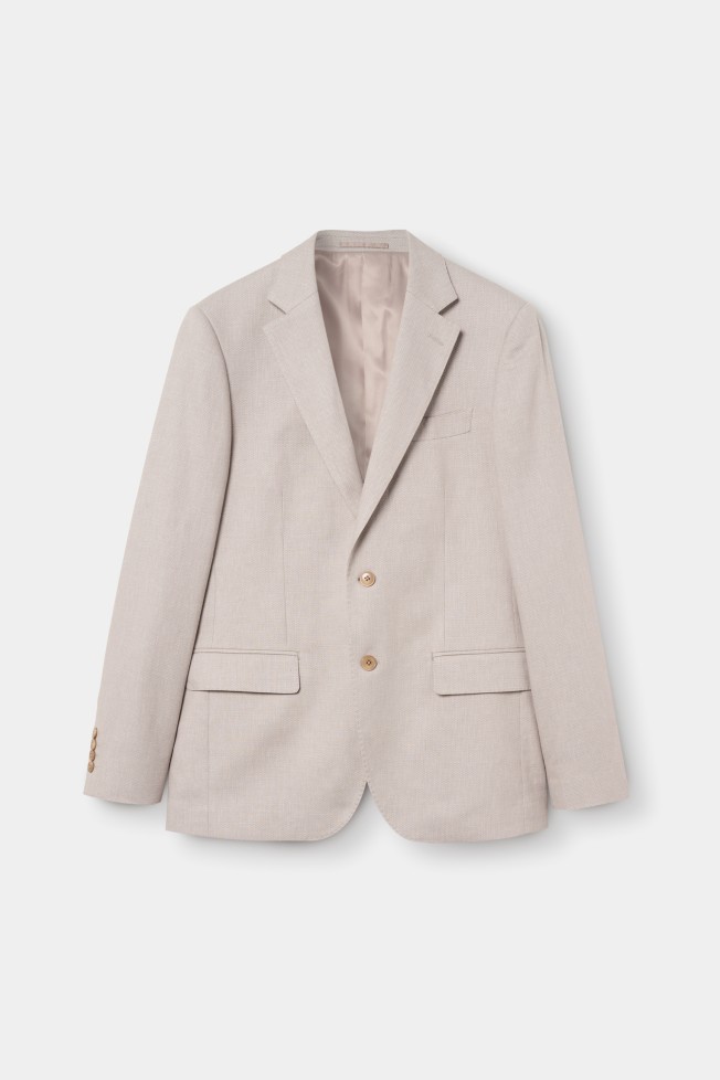 Fato em algodão e linho slim fit Fato em algodão e linho slim fit