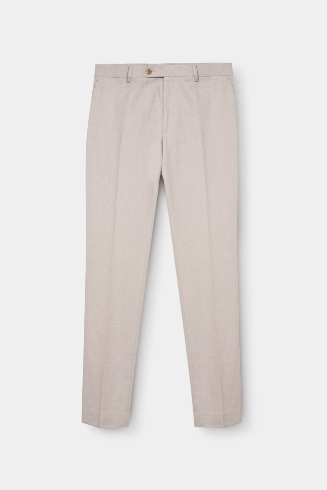Fato em algodão e linho slim fit Fato em algodão e linho slim fit