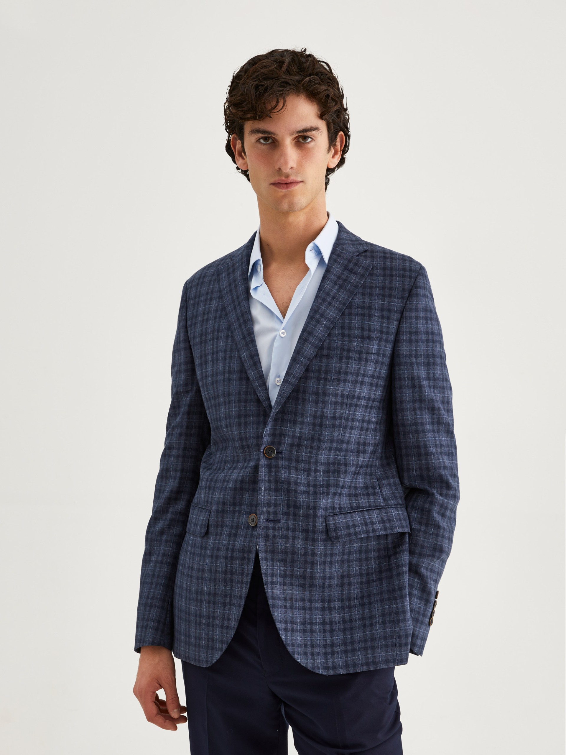 Blazer slim fit a cuadros mediano