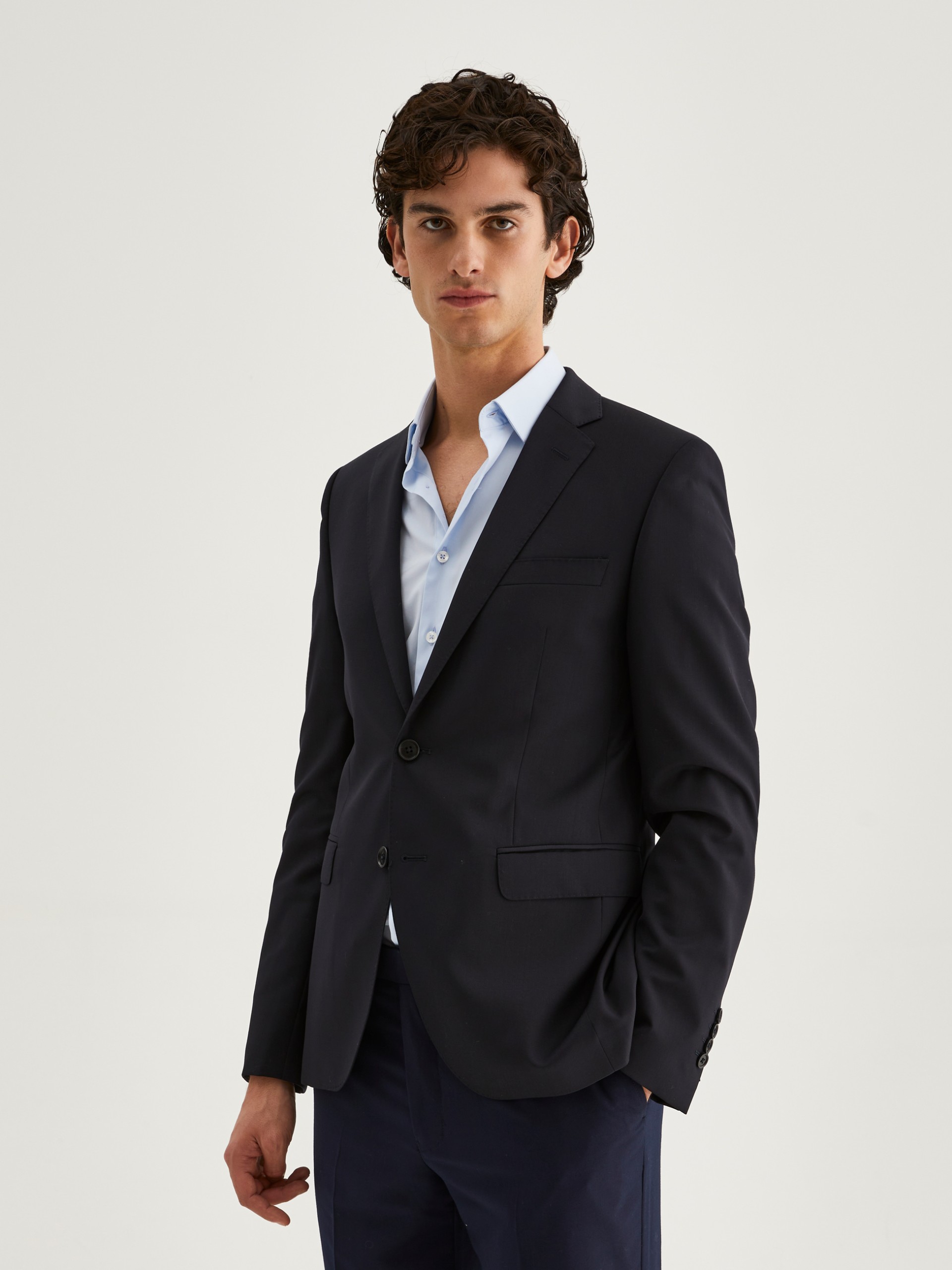 Blazer slim fit liso