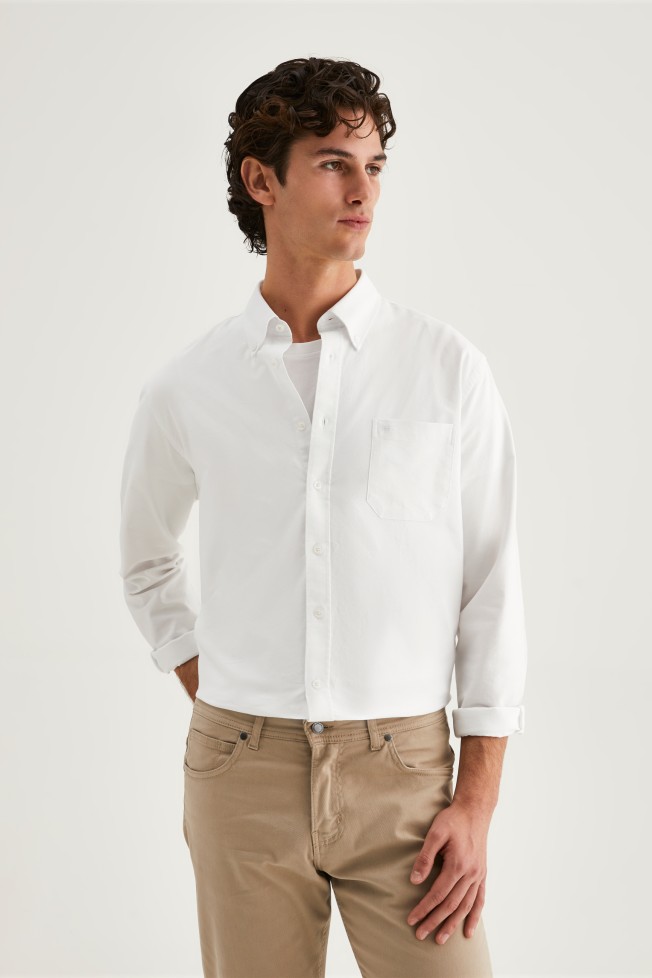 Camisa regular fit em algodo