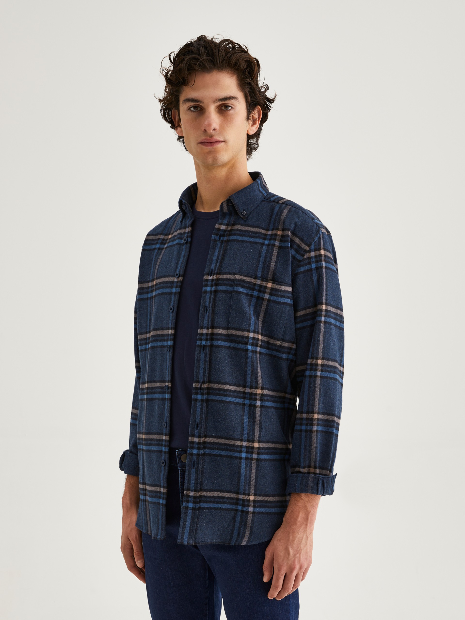 Camisa de algodón a cuadros