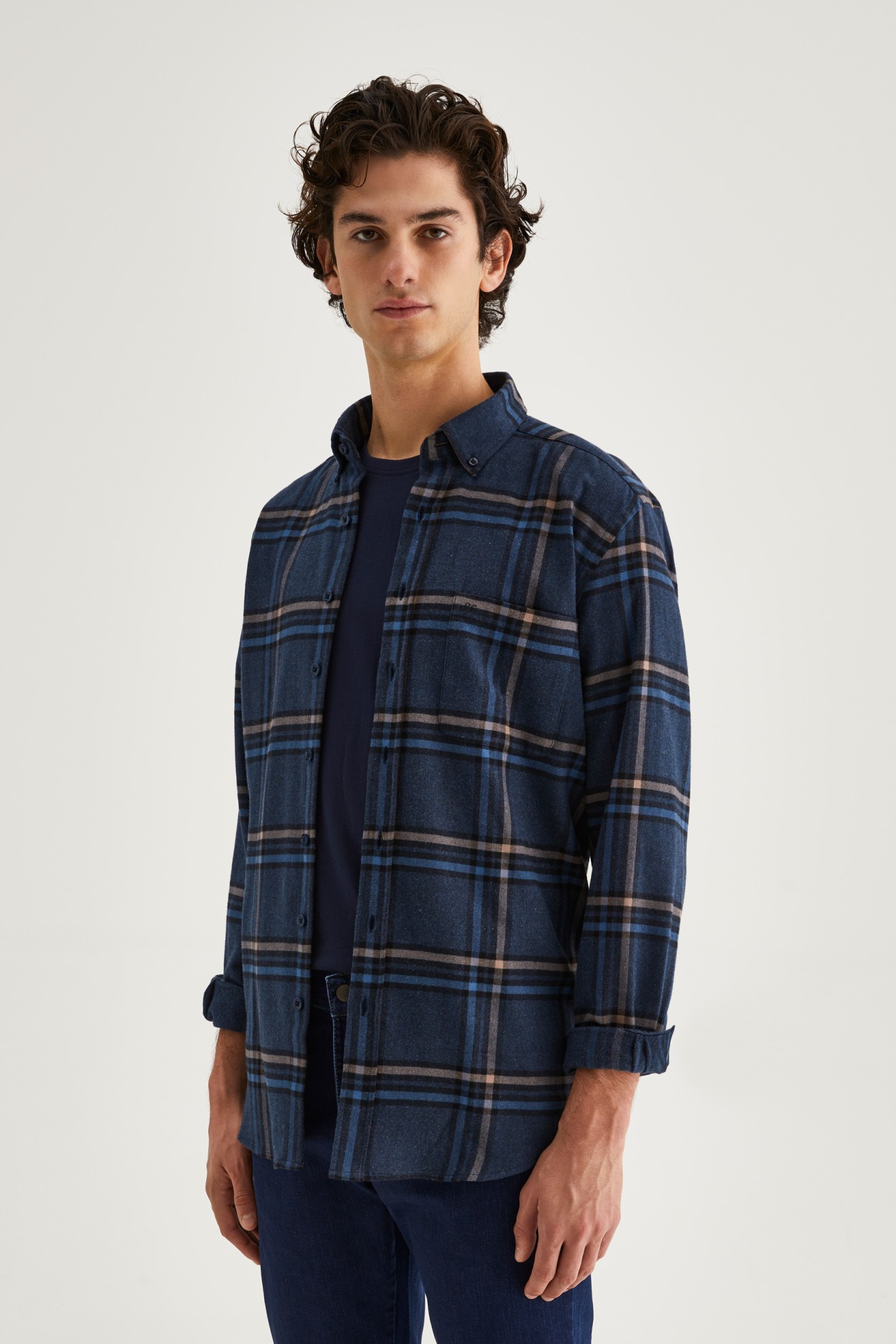 Camisa de algodón a cuadros