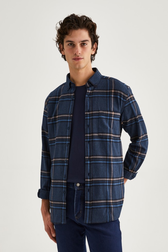 Camisa xadrez em algodo
