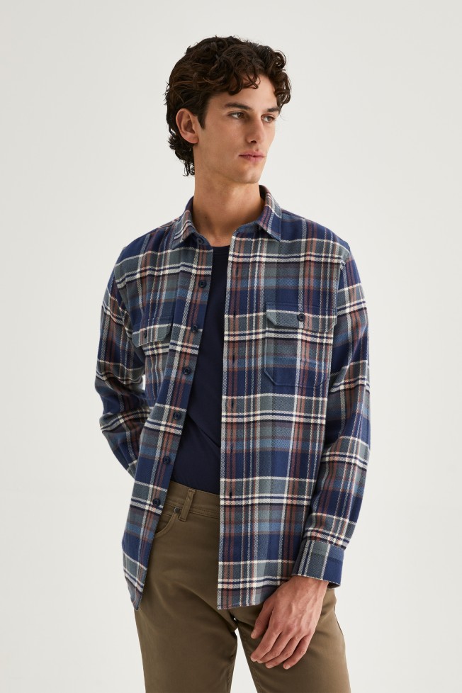 Overshirt regular fit em algodo