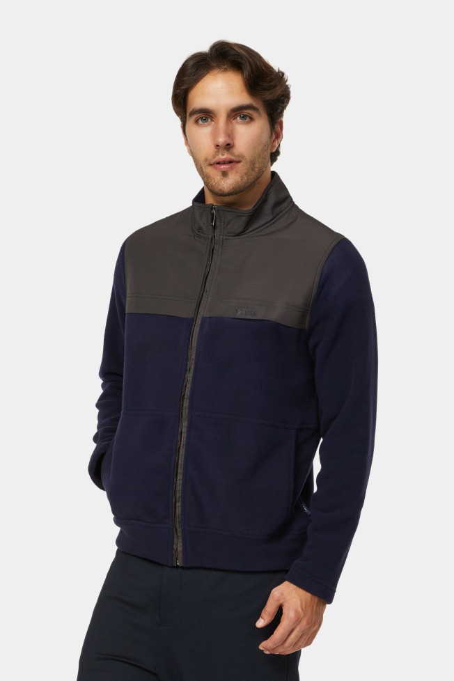 Chaqueta de cuello alto combinada