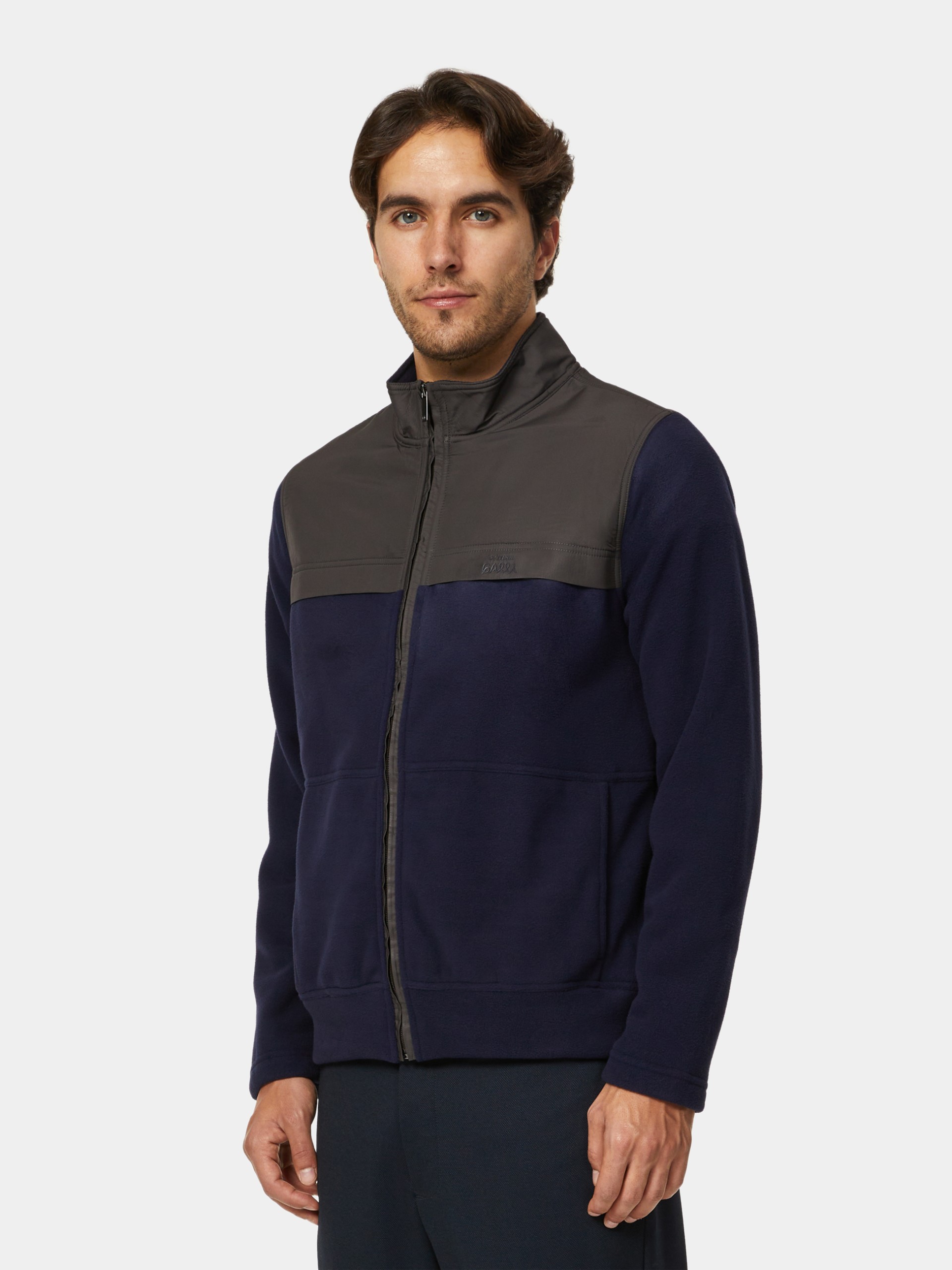 Chaqueta de cuello alto combinada