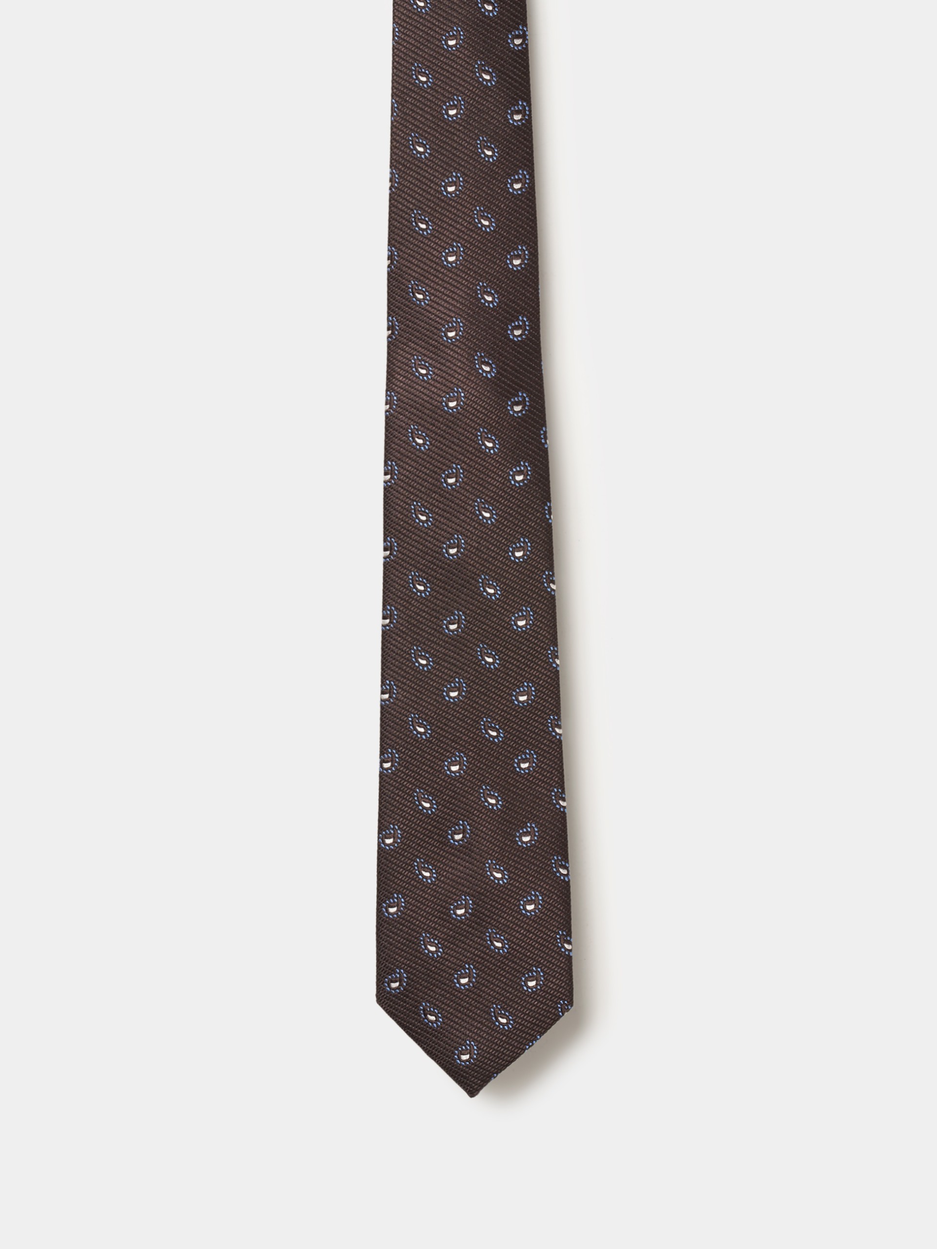 Corbata de seda con estampado de cornucopias