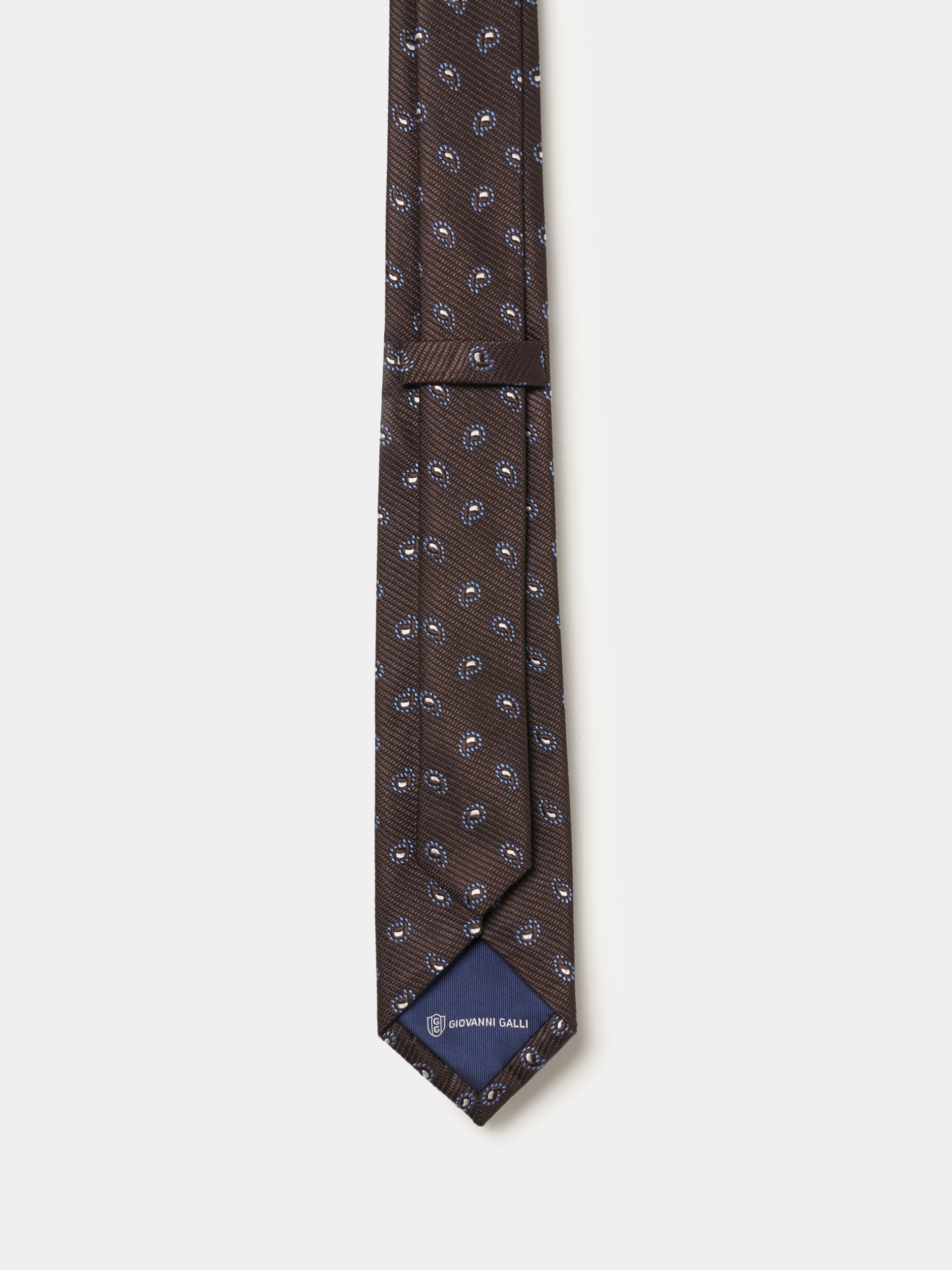 Corbata de seda con estampado de cornucopias